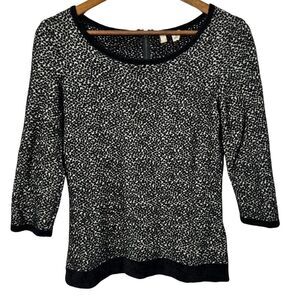 Anthropologie MOTH XS Crewneck Pullover Sweater Black + White Soft Cozy